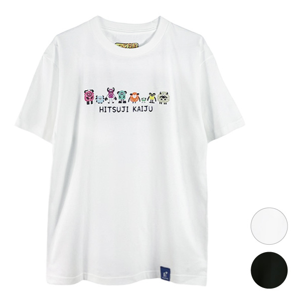 ひつじ怪獣プリント×文字刺繍Tシャツ