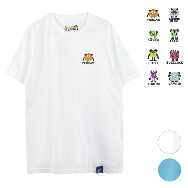 ひつじ怪獣胸ワンポイント刺繍Tシャツ